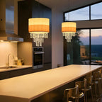 Jane Hanglamp met kristallen, beige/zwart