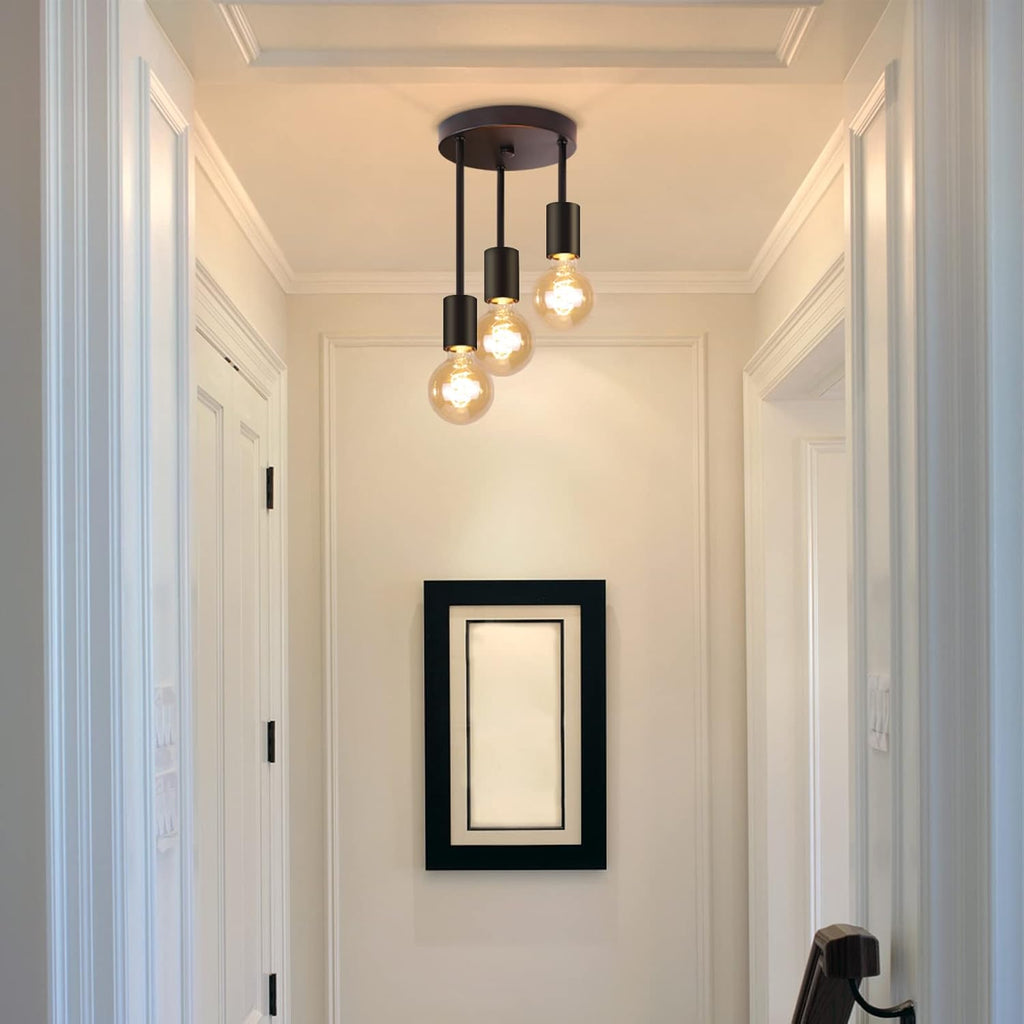 Plafondlamp zwart 3-lichts modern industrieel - Jake
