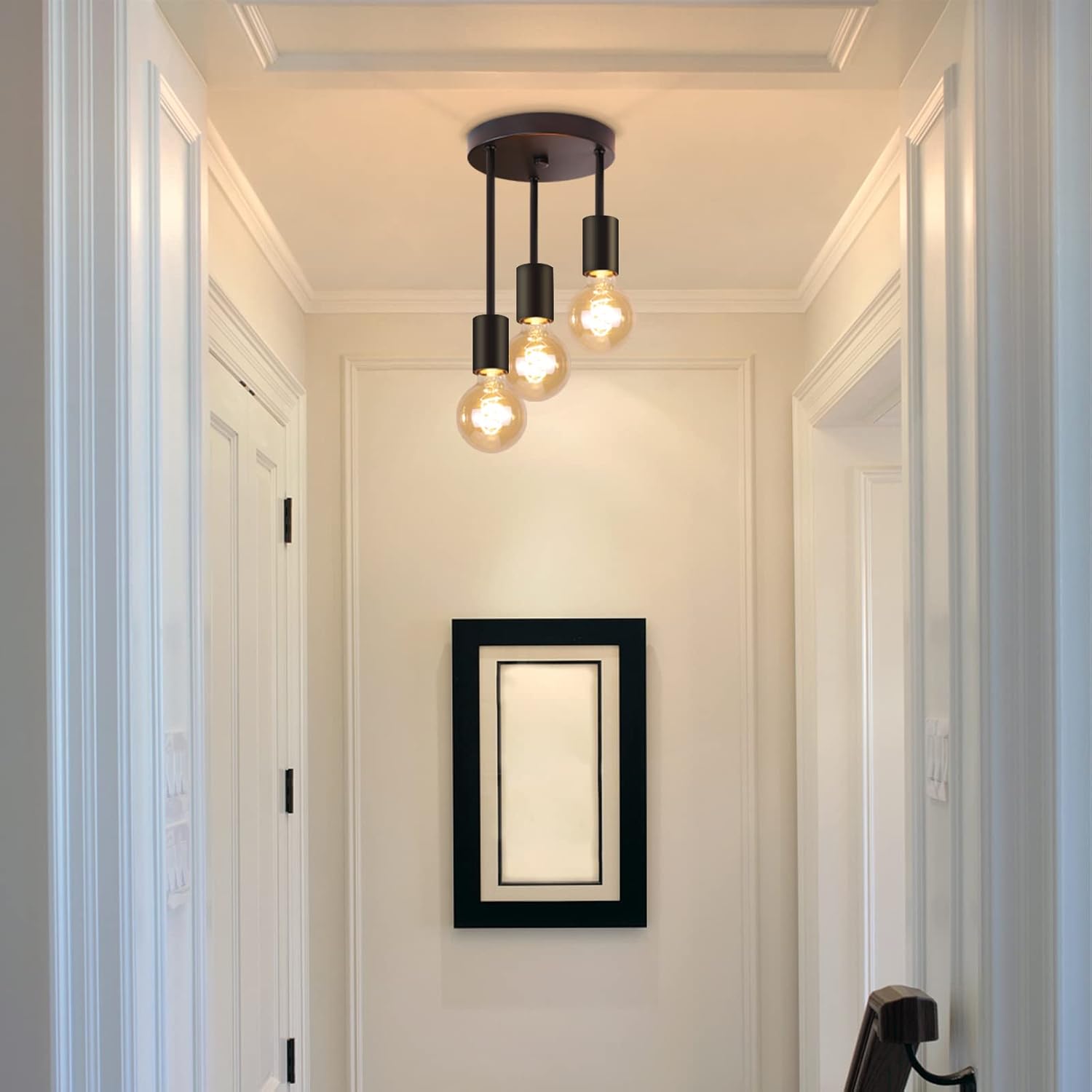 Plafondlamp zwart 3-lichts modern industrieel - Jake