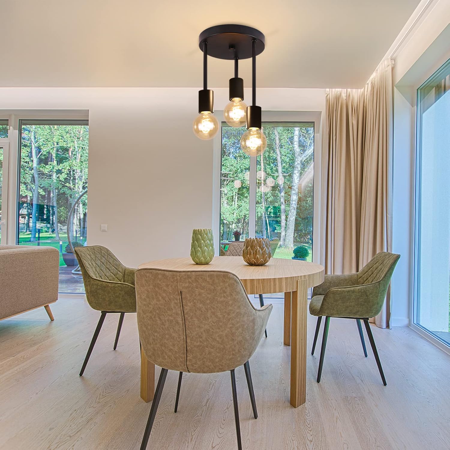 Plafondlamp zwart 3-lichts modern industrieel - Jake