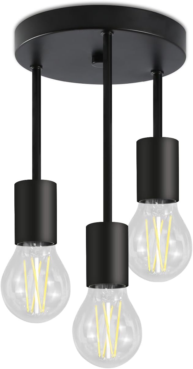 Plafondlamp zwart 3-lichts modern industrieel - Jake