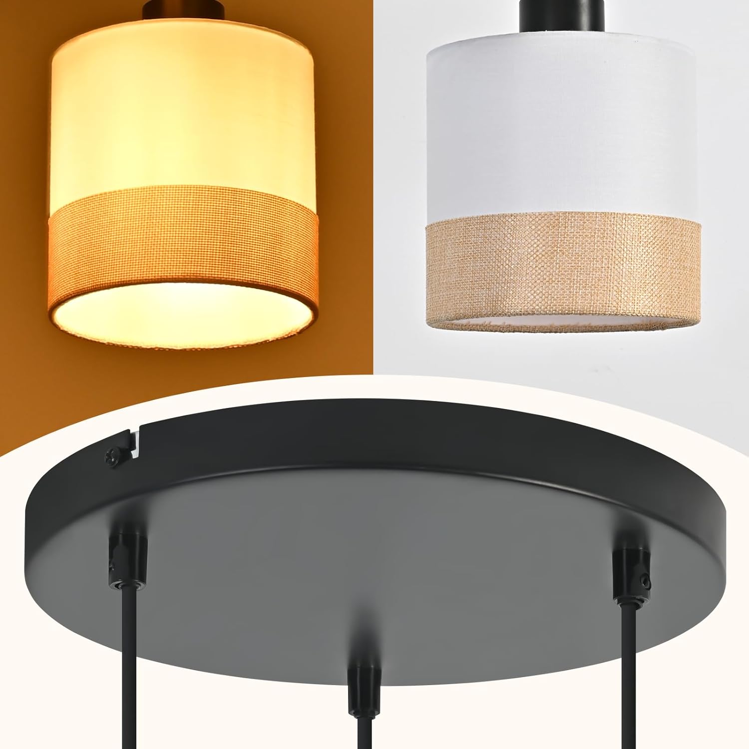 Jane Hanglamp, beige/zwart