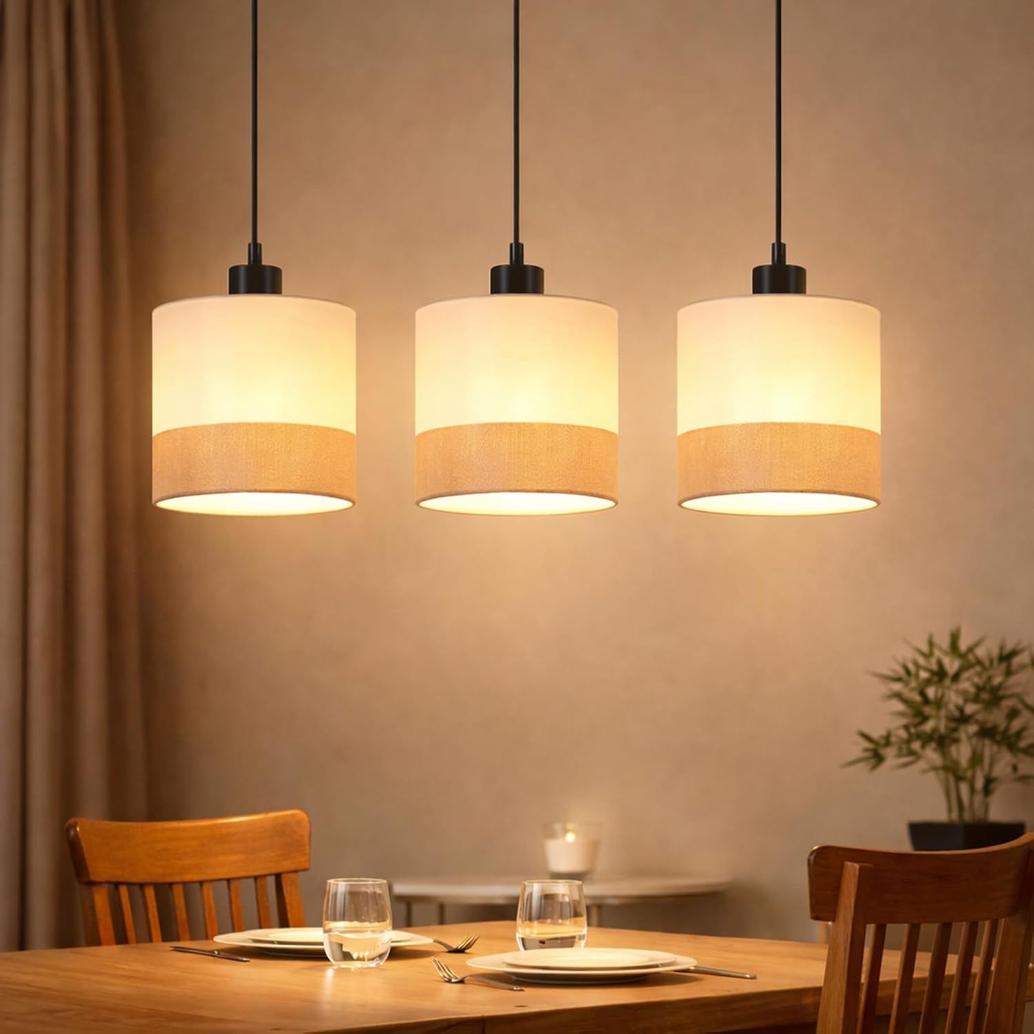 Jane Hanglamp, beige/zwart