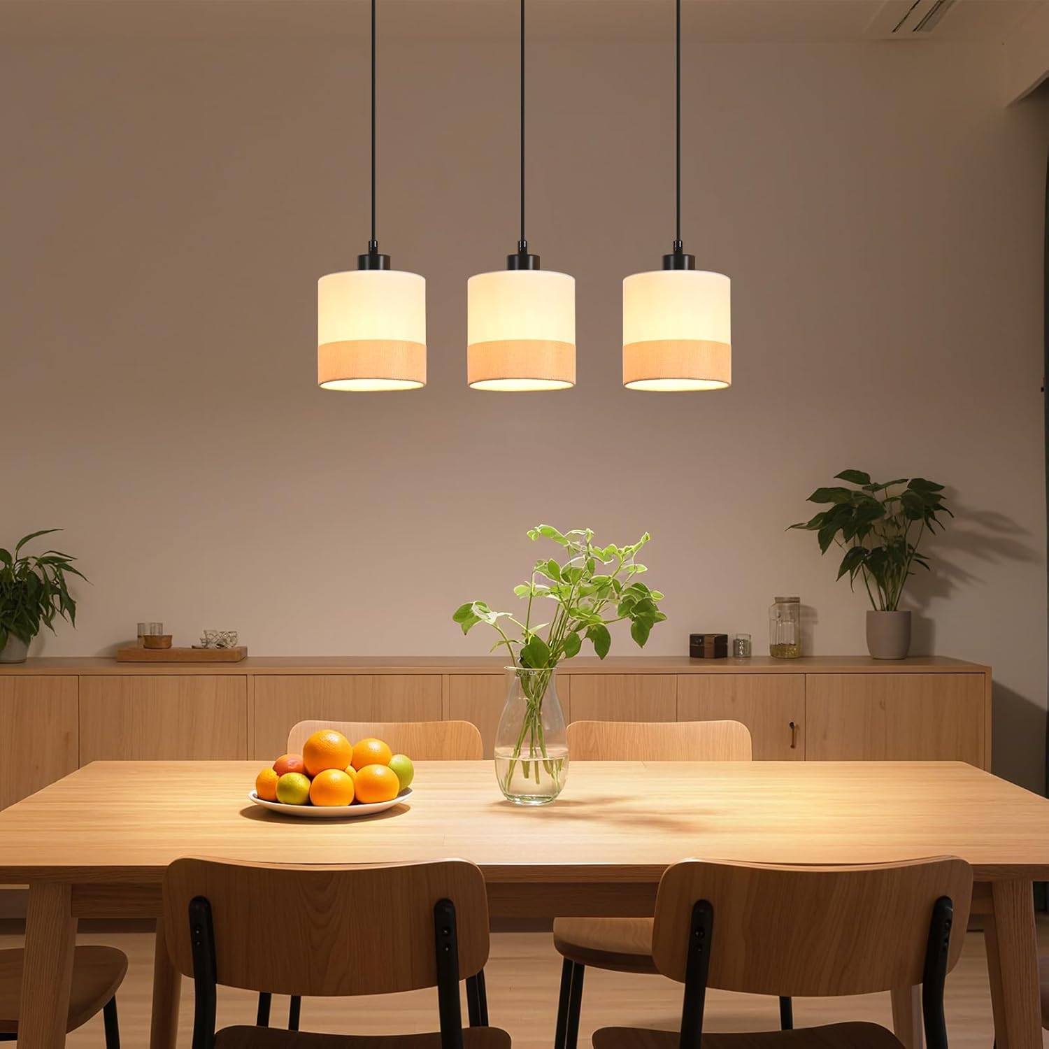 Jane Hanglamp, beige/zwart