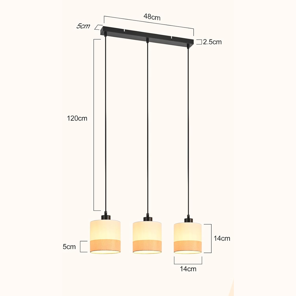 Jane Hanglamp, beige/zwart