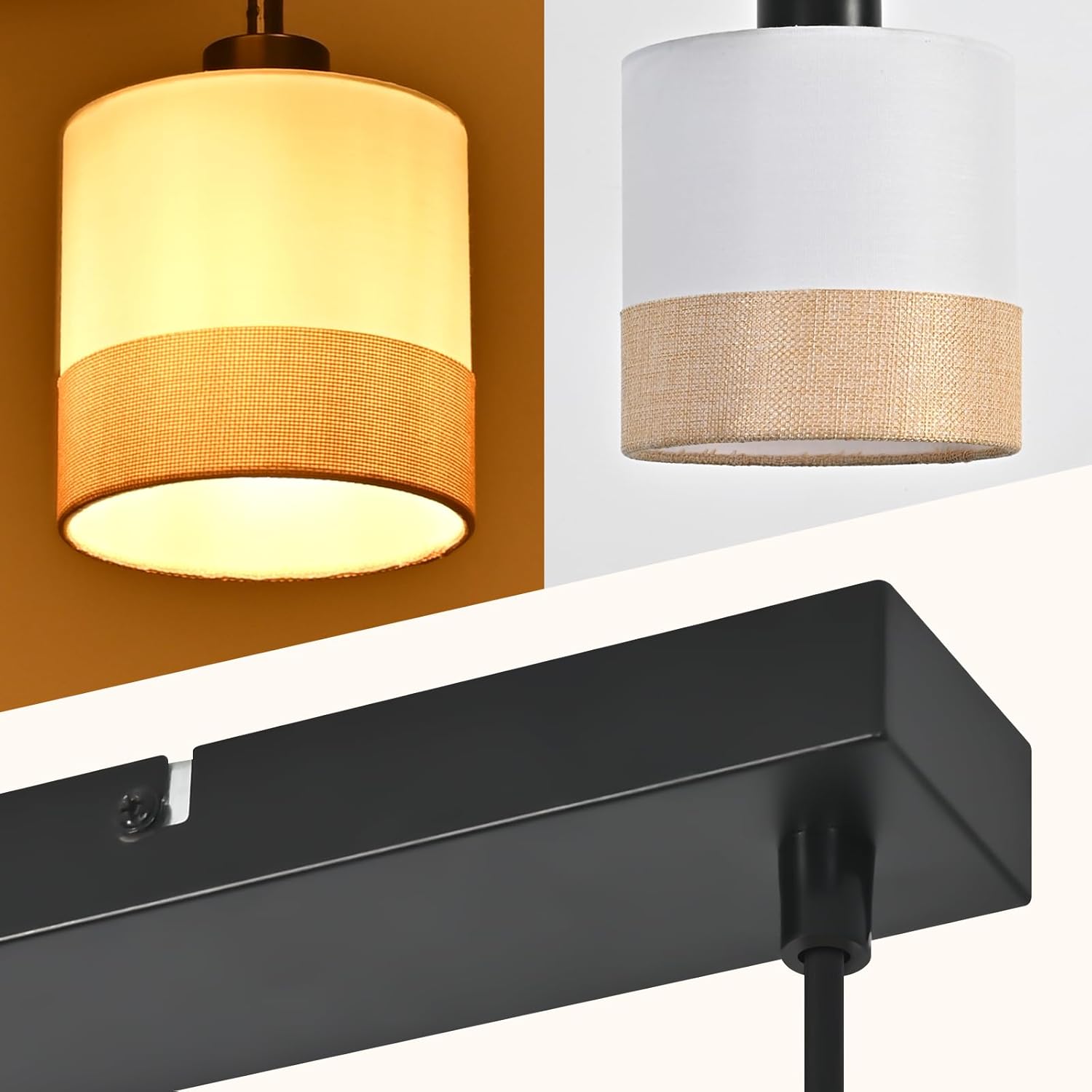 Jane Hanglamp, beige/zwart