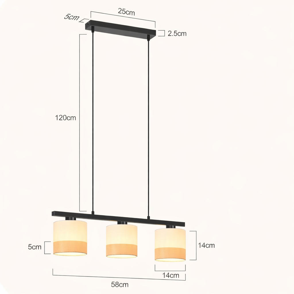 Jane Hanglamp, beige/zwart