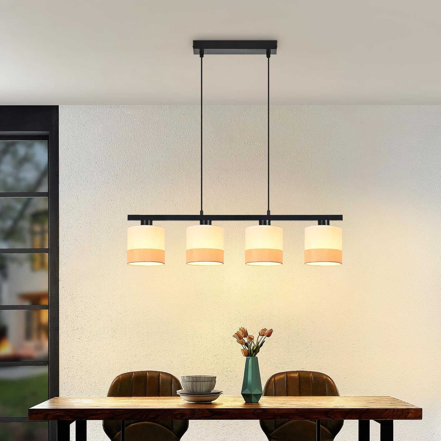 Jane Hanglamp, beige/zwart