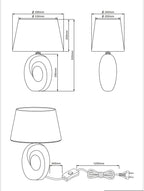 Tafellamp Keramiek met Stoffen Kap Zwart/Goud – 52 cm – Elara