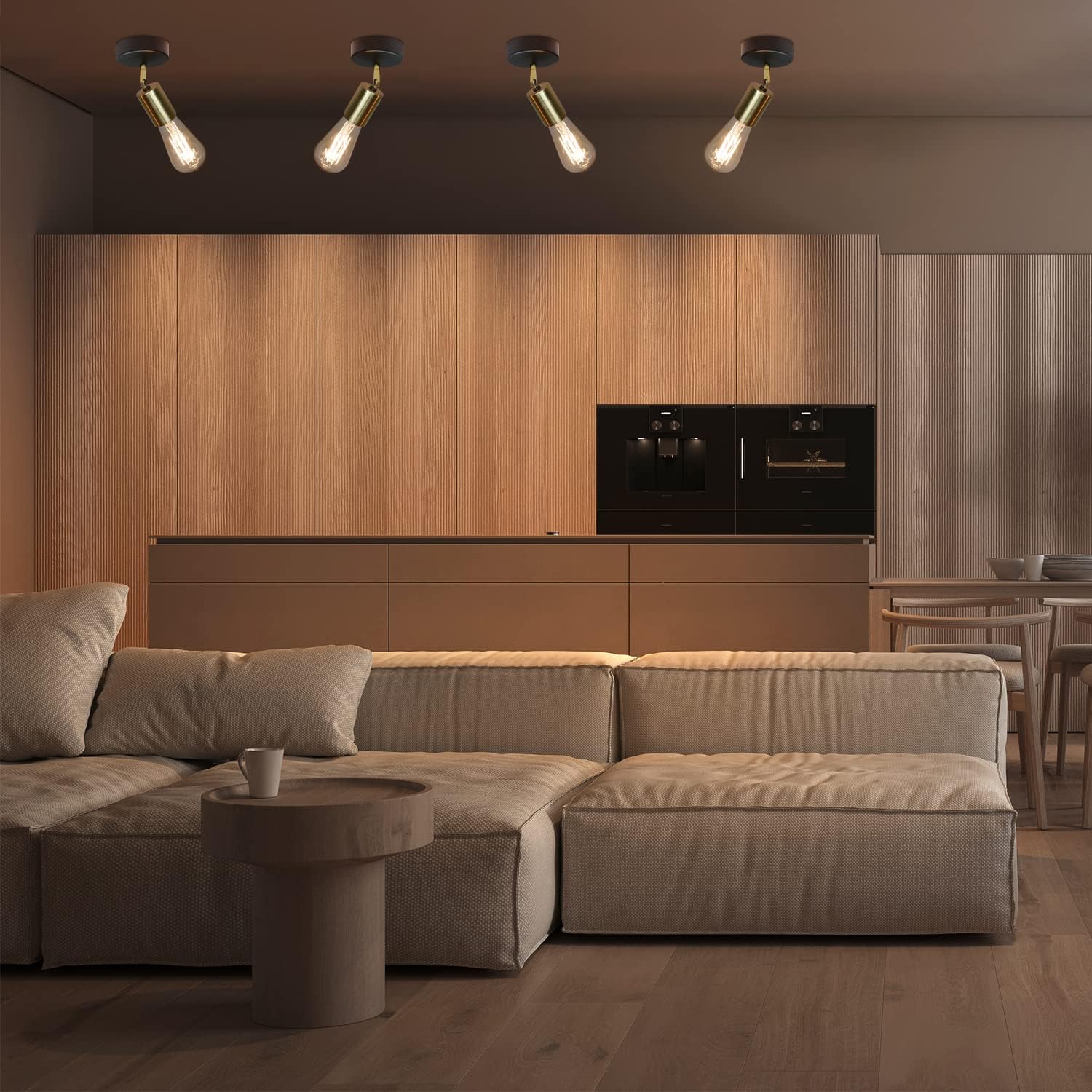 Plafondlamp / Wandlamp - zwart/goud - 1 Lichtpunt - Jake