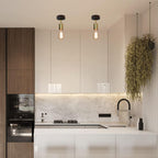 Plafondlamp / Wandlamp - zwart/goud - 1 Lichtpunt - Jake