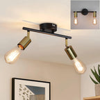 Plafondlamp / Wandlamp - zwart/goud - 2 Lichtpunten - Jake