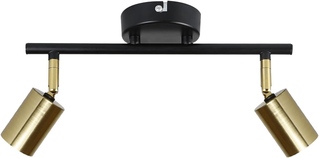 Plafondlamp / Wandlamp - zwart/goud - 2 Lichtpunten - Jake