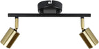 Plafondlamp / Wandlamp - zwart/goud - 2 Lichtpunten - Jake