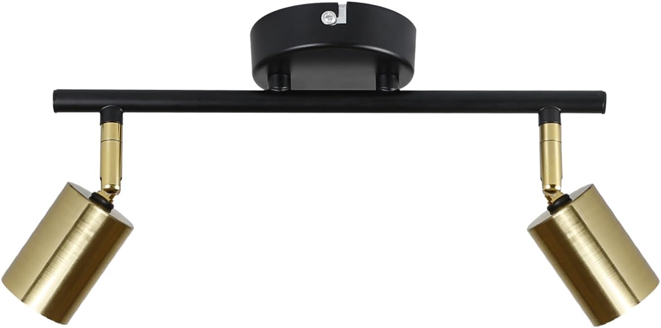 Plafondlamp / Wandlamp - zwart/goud - 2 Lichtpunten - Jake