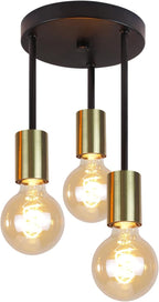 Plafondlamp zwart/goud - 3-lichtpunten - Jake