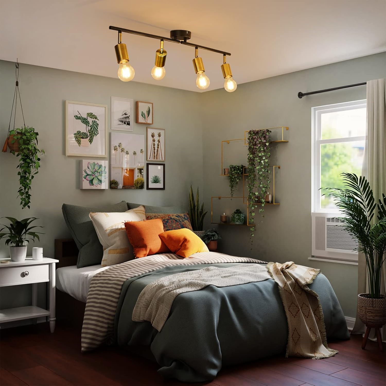 Plafondlamp zwart/goud - 4-lichtpunten - Jake