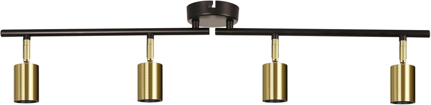 Plafondlamp zwart/goud - 4-lichtpunten - Jake
