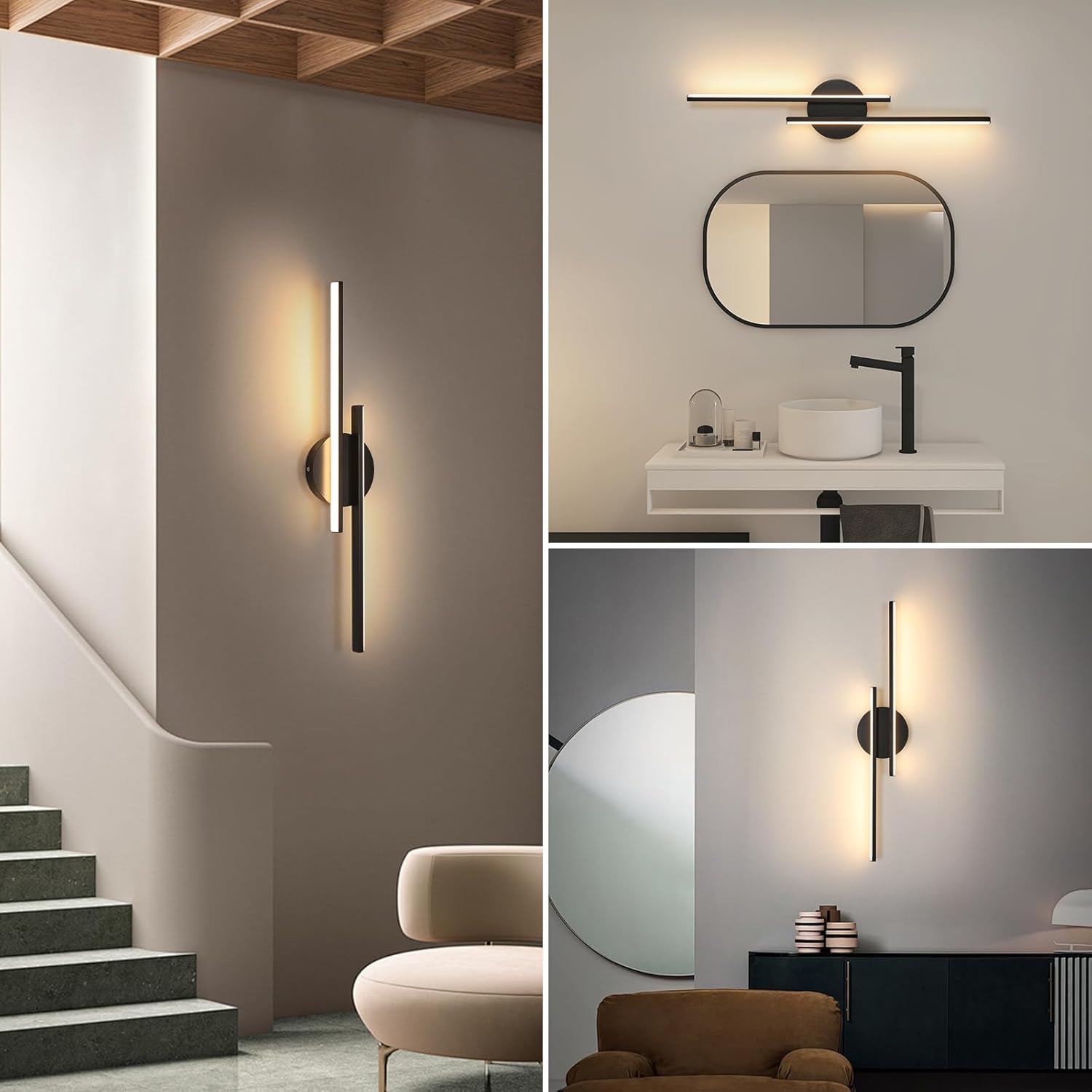 Moderne Wandlamp Zwart – LED Designlamp met Warm Licht – Liora
