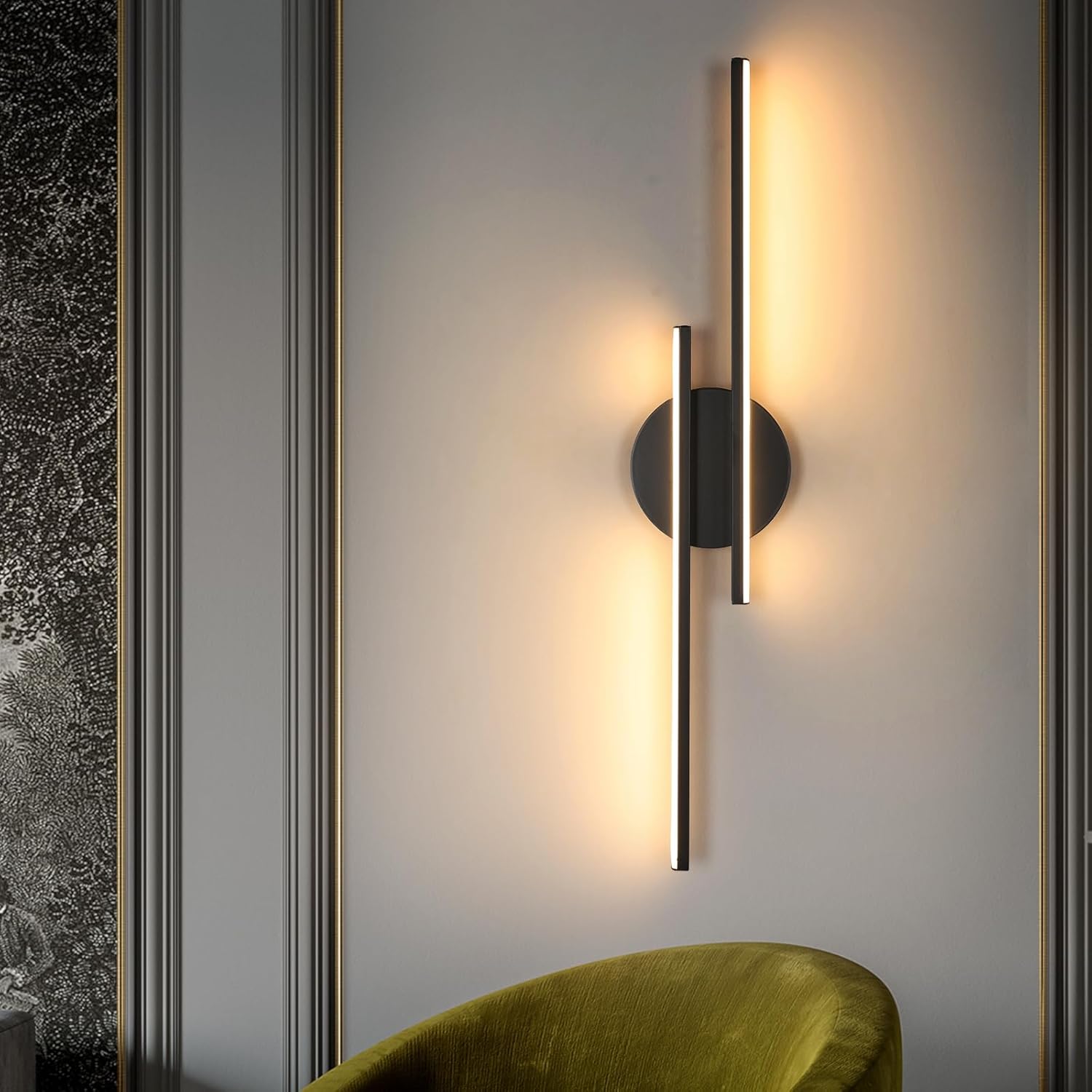 Moderne Wandlamp Zwart – LED Designlamp met Warm Licht – Liora