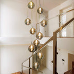 Glazen Bol Hanglamp met kristallen – 10 Lichtpunten – Orbix