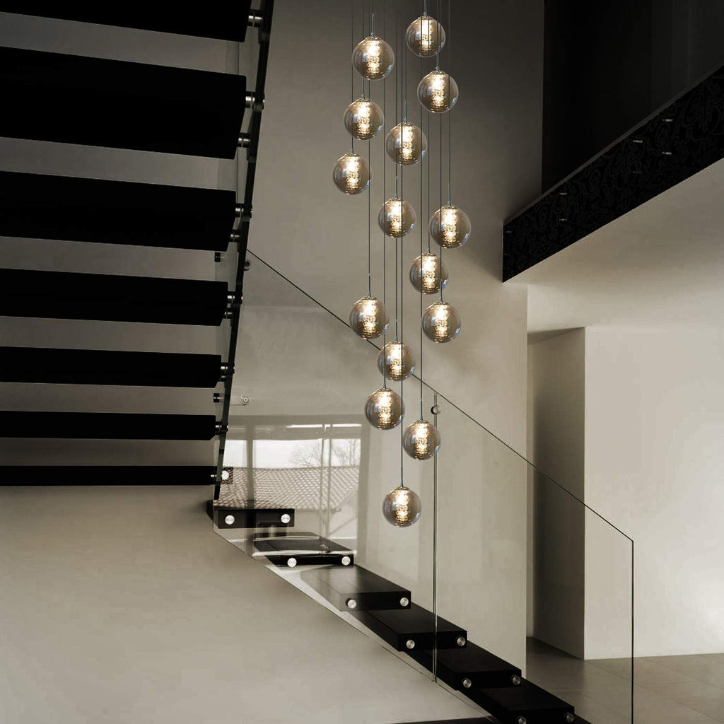 Glazen Bol Hanglamp met kristallen – 15 Lichtpunten – Orbix