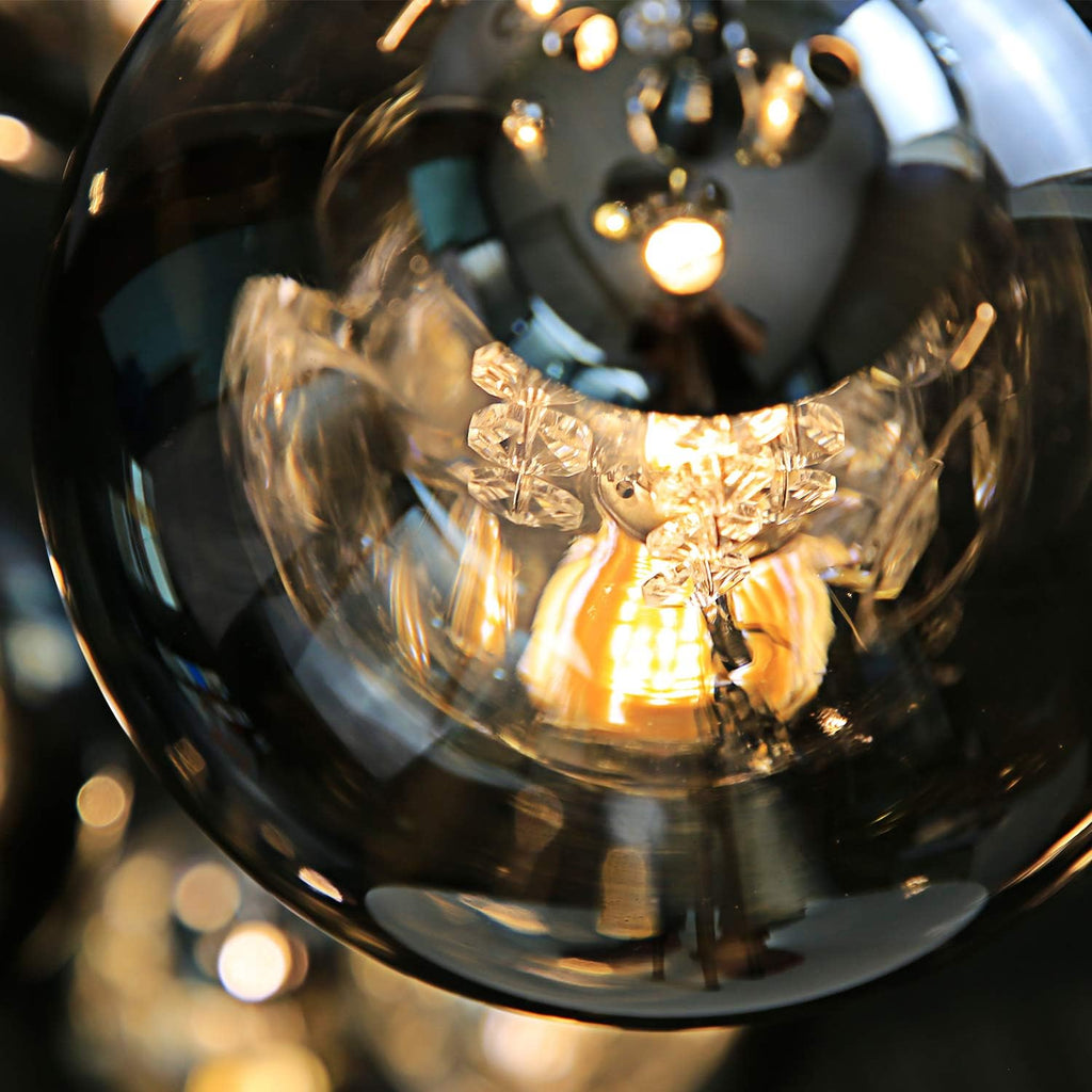 Glazen Bol Hanglamp met kristallen – 15 Lichtpunten – Orbix