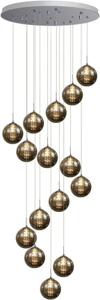 Glazen Bol Hanglamp met kristallen – 15 Lichtpunten – Orbix