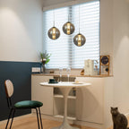 Glazen Bol Hanglamp met kristallen – 3 Lichtpunten – Orbix
