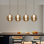 Glazen Bol Hanglamp met kristallen – 4 Lichtpunten – Orbix