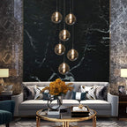 Glazen Bol Hanglamp met kristallen – 6 Lichtpunten – Orbix