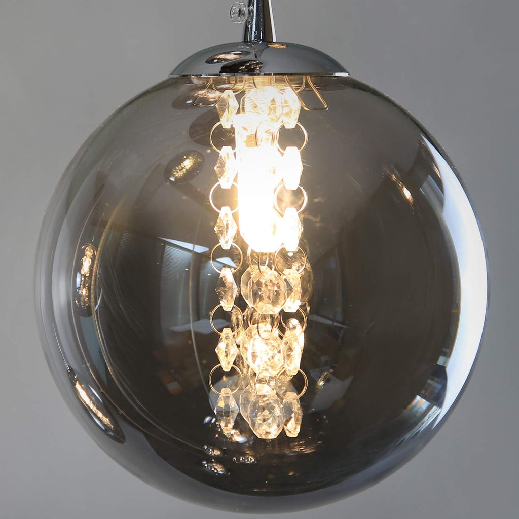 Glazen Bol Hanglamp met kristallen – 6 Lichtpunten – Orbix