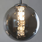 Glazen Bol Hanglamp met kristallen – 6 Lichtpunten – Orbix