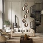 Glazen Bol Hanglamp met kristallen – 6 Lichtpunten – Orbix