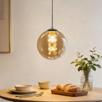 Glazen Bol Hanglamp met kristallen – 1 Lichtpunt – Orbix