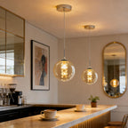 Glazen Bol Hanglamp met kristallen – 1 Lichtpunt – Orbix