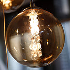 Glazen Bol Hanglamp met kristallen – 3 Lichtpunten – Orbix