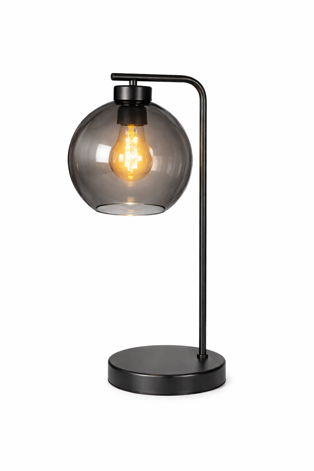 Smoke Glas Bollamp Tafellamp Zwart Xandy