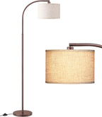 Vloerlamp Booglamp met Beige Linnen Kap, Inclusief E27 LED lamp – Vera