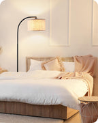 Vloerlamp Booglamp met Beige Linnen Kap, Inclusief E27 LED lamp – Vera